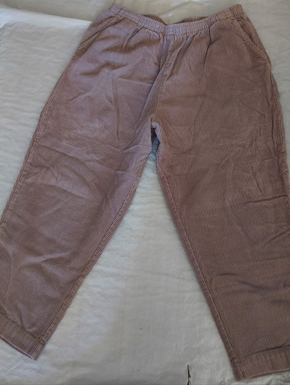 Corduroy Relaxed Pants -Gray